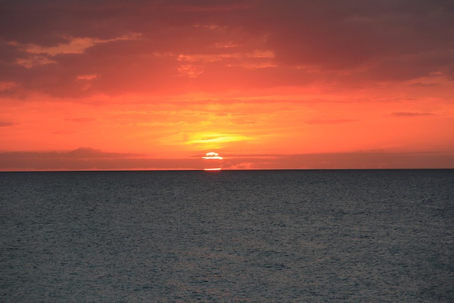 It tended to cloud over at night, so there weren't many great sunsets, but boy, when the sunset was visible, it was stunning.