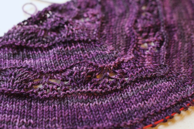 I have barely knit on this thing and it's growing like crazy. I have two skeins of this yarn, so I  haven't decided yet how big to knit it (I'm thinking medium to large).