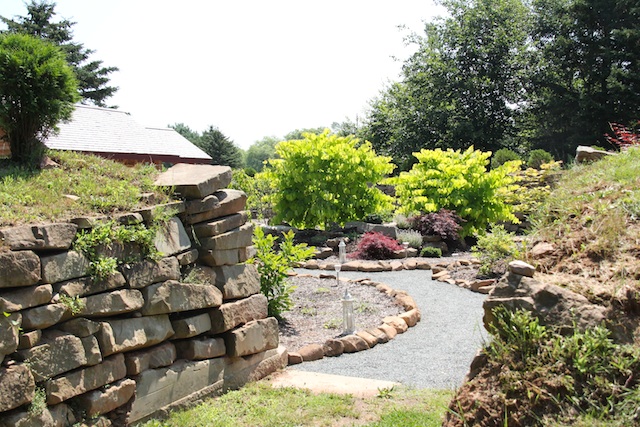 Looking in – you can see the original height of the meadow on the left.