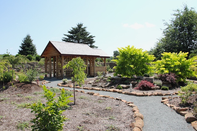 The view across the garden from the entrance.