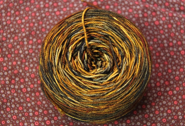 Dragonfly Fibers Djinni Sock in Mushroom Hunting. I can't get enough of this colourway.