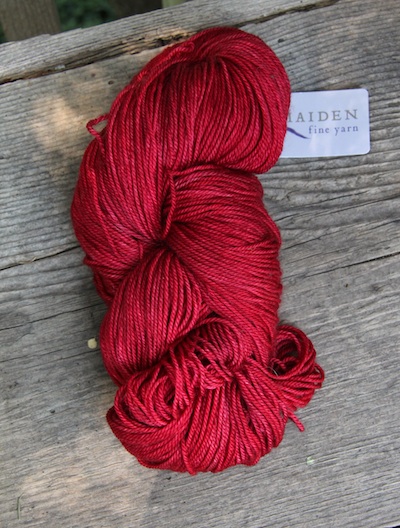 Casbah in Ruby Red (best guess, since she doesn't label her skeins) 