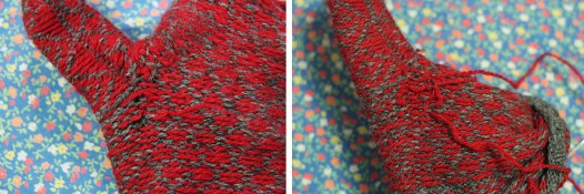 Click to embiggen. On the left is the hole before building the "rungs"; on the right is after. 