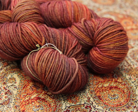 Tosh VIntage in Amber Trinket. Two skeins this time.