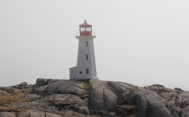 The famous lighthouse in Peggy's Cove. It was a bright and sunny day in Halifax, but when we got to Peggy's Cove it was quite chilly. The upside, of course, was there was almost no one else there.