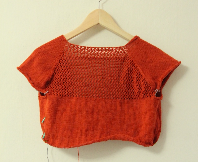 Grace got put aside again in April, but now I'm determined. I even figured out how much I need to knit each week to finish by the end of the month. (For reference, I'm nearly done the waist decreases.)