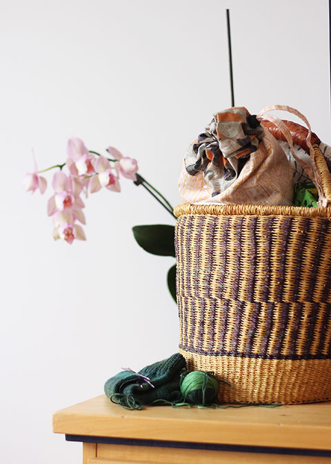 A basic of WIPs. That's the first of L's Christmas socks on the side there (nearly finished!) and the bag at the top of the basked holds the first finished sleeve of my Epistrophy cardigan. I am back at work on that sucker because if it feels like fall already, I am for sure going to want that finished by mid-October.